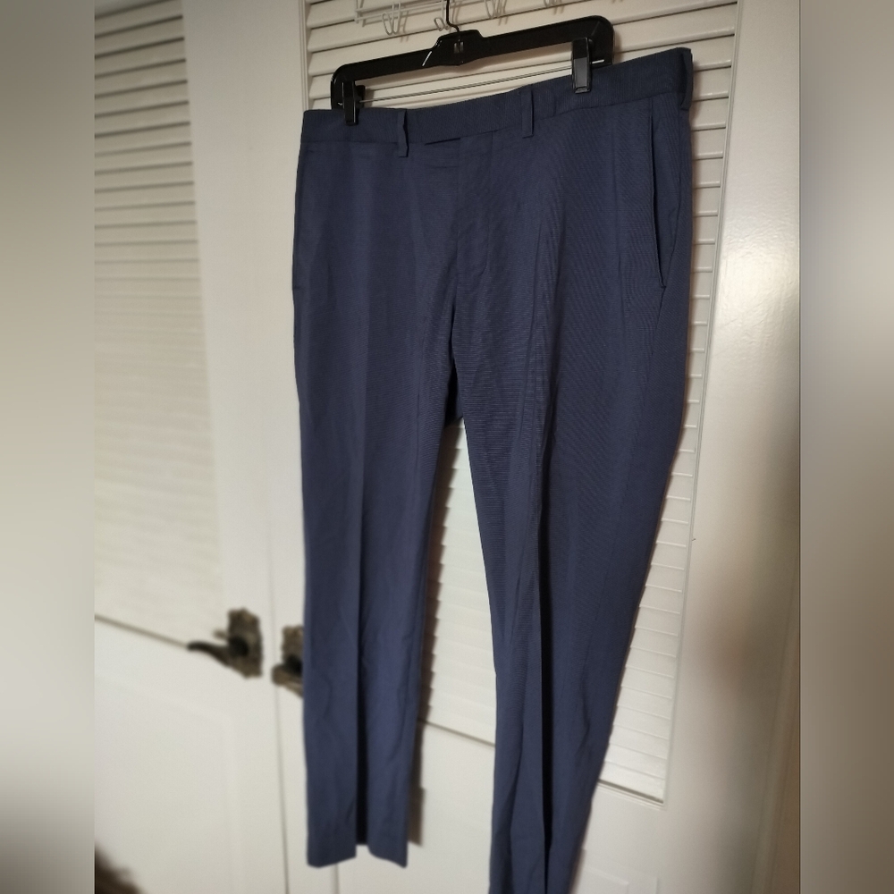 Louis Raphael Men's Tailored Dress Pants Blue 38x32 Slim Fit